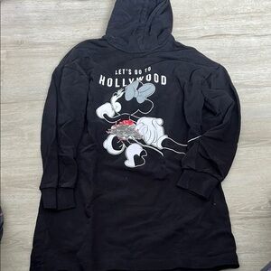 Disney Black Hoodie with Cartoon Graphic 11-12‎